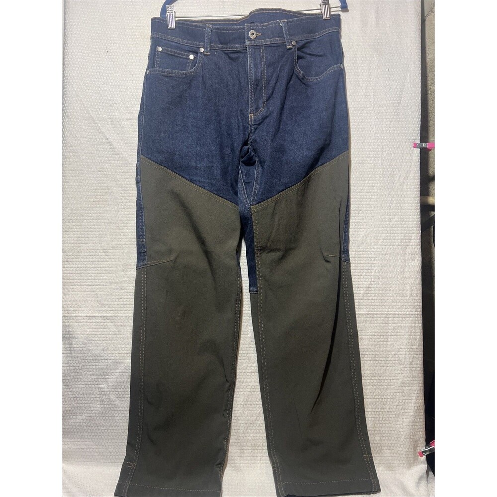 L.L. Bean Hunting Jeans Mens 36x31 Relaxed Straight Blue Denim Fishing Brsh Grd